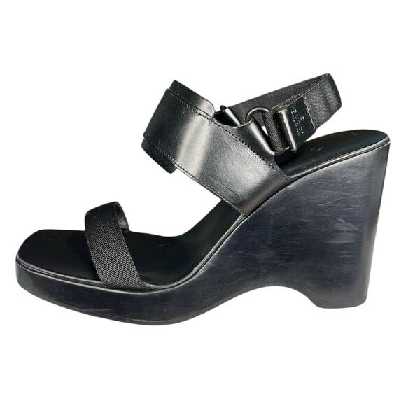 Vintage Gucci Women’s Black Wooden Platform Slingback Sandal Size 6.5 - Picture 3 of 13